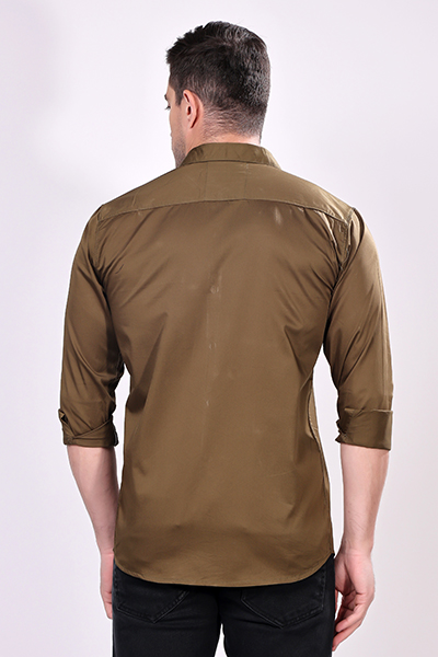 MENS PLAIN BROWN SHIRT